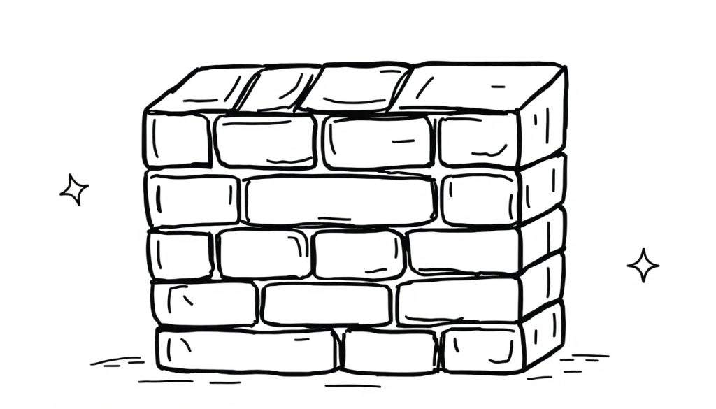 Kleurplaat van een stapel stenen met een ster.