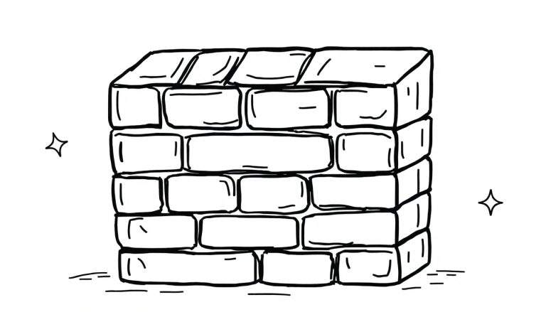 Kleurplaat van een stapel stenen met een ster.