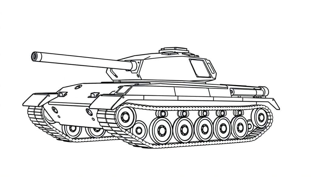 Kleurplaat van een stoere Leopard tank.