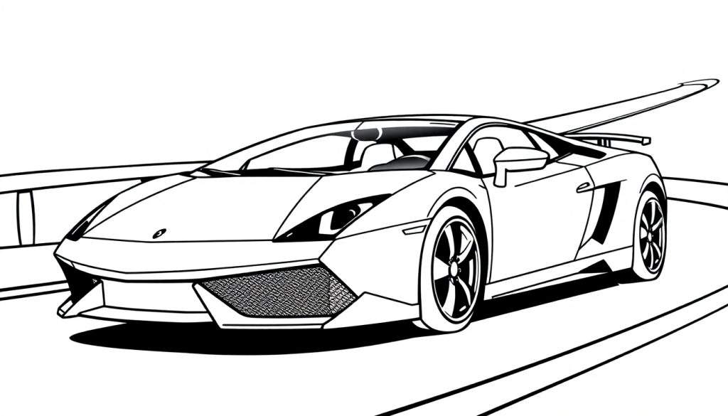 Kleurplaat van een Lamborghini Gallardo