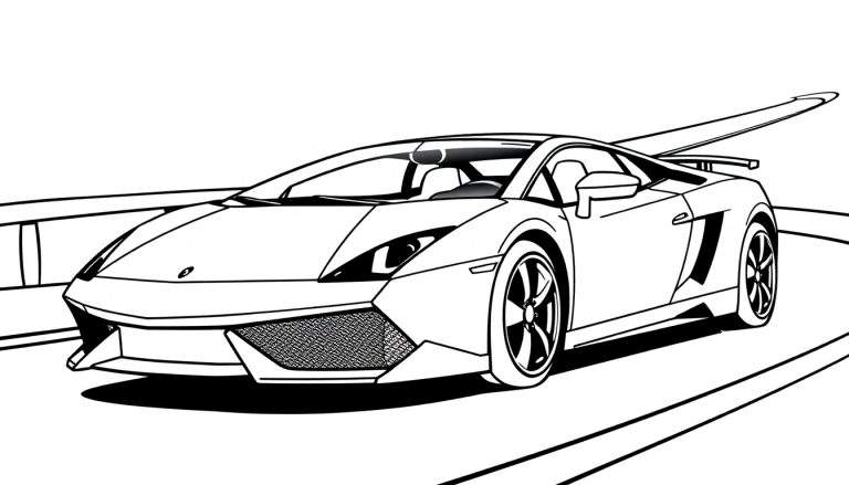 Kleurplaat van een Lamborghini Gallardo