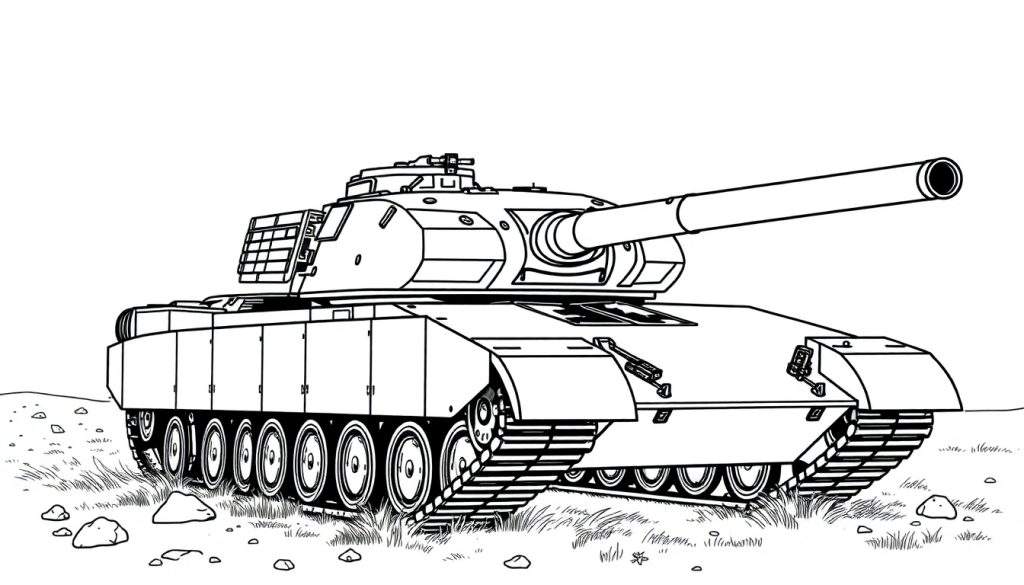 Kleurplaat van een Leopard 1 tank