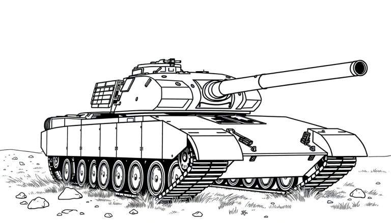 Kleurplaat van een Leopard 1 tank