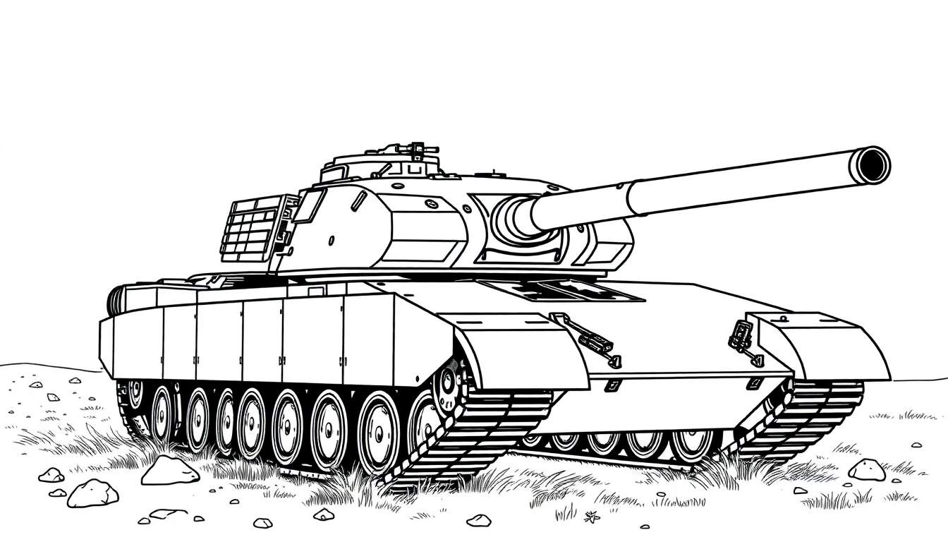 Kleurplaat van een Leopard 1 tank