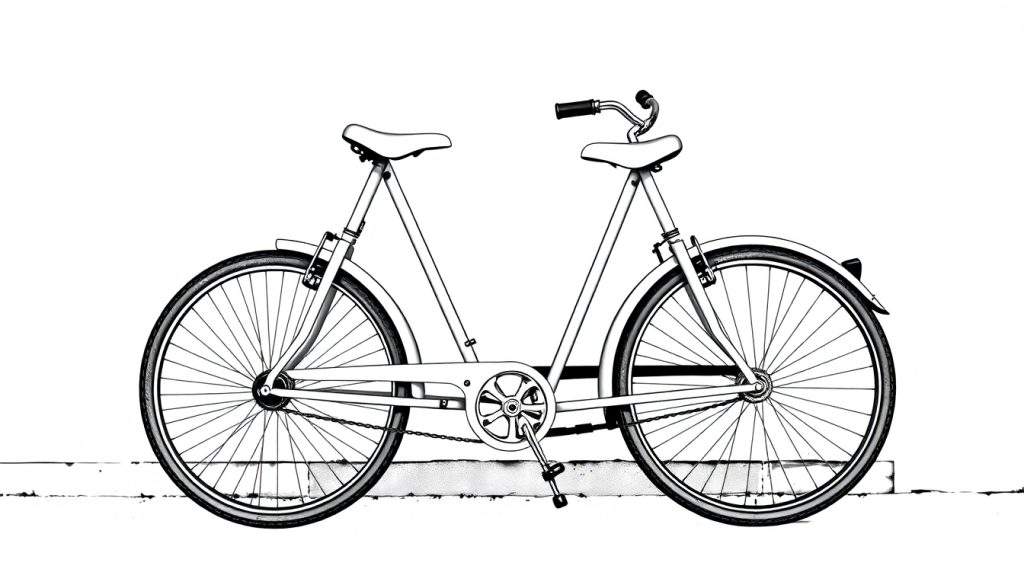 Kleurplaat van een dubbele fiets