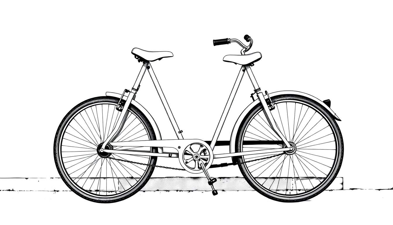 Kleurplaat van een dubbele fiets