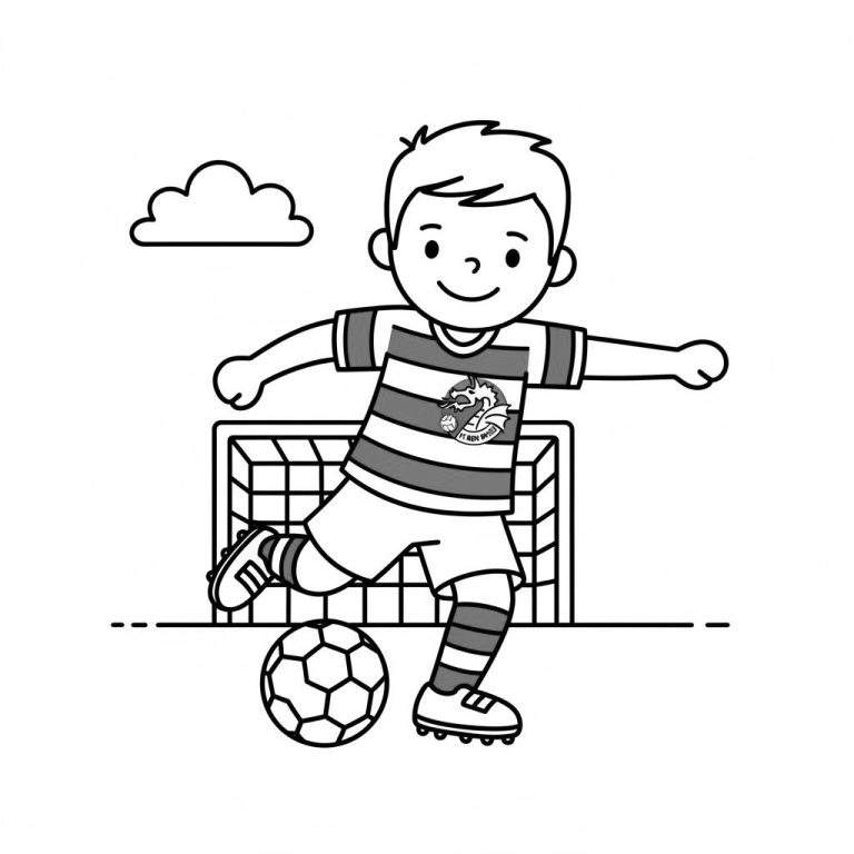 Zwart-witte kleurplaat van een medaille met het profiel van een klassieke, bebaarde man met helm, omringd door de letters AJAX en een wapenschild. Thema FC Den Bosch.